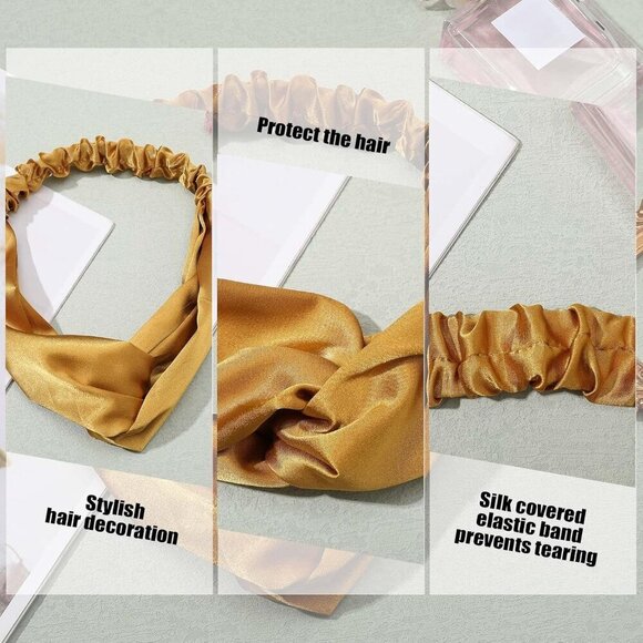 Elastic Hair Wraps Satin Headbands 9 Colors Face Wash Makeup Women Girls main image 6